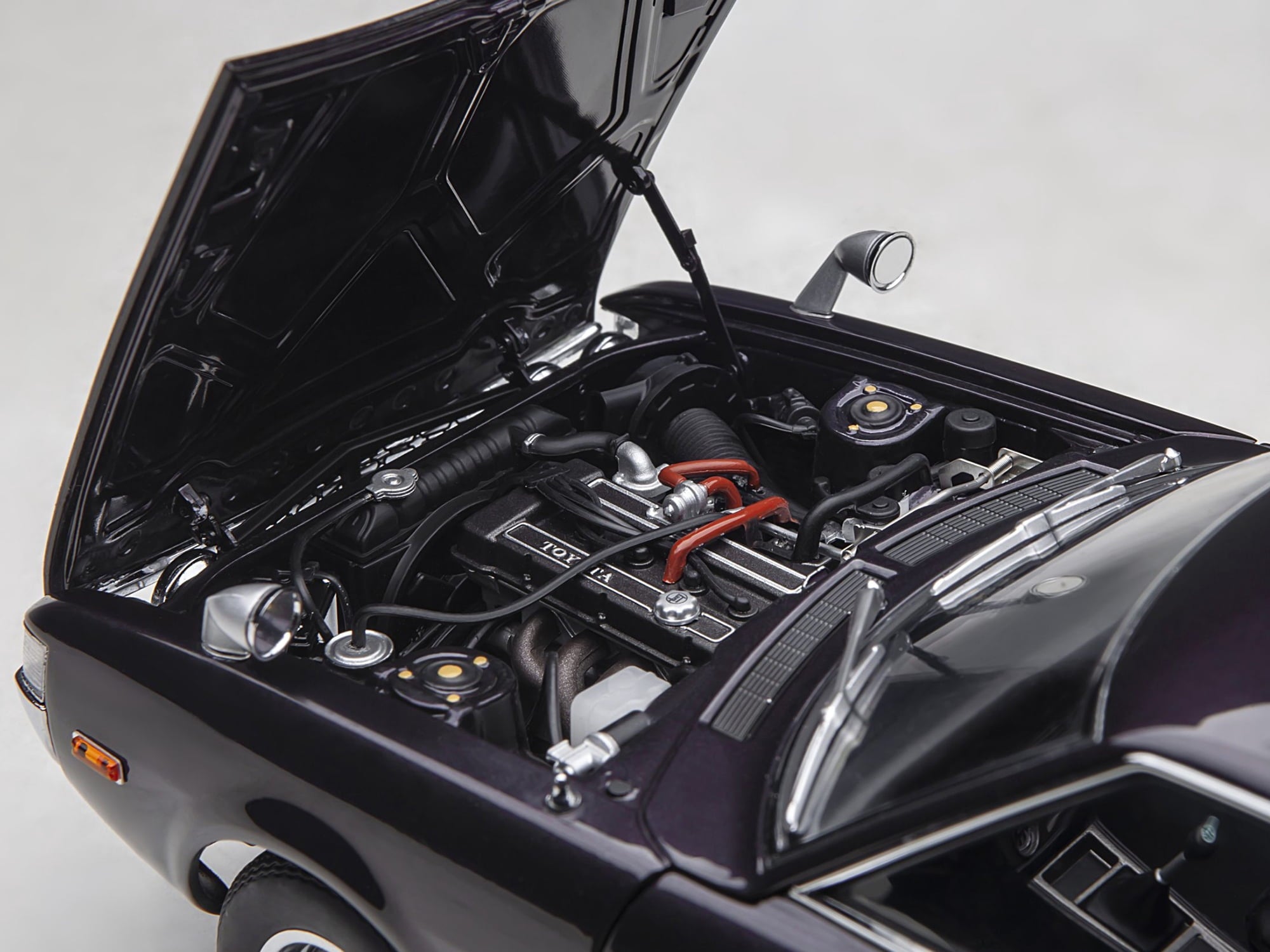 1973 Toyota Celica Liftback 2000GT (RA25) RHD (Right Hand Drive) Dark Purple Metallic 1/18 Model Car by Autoart
