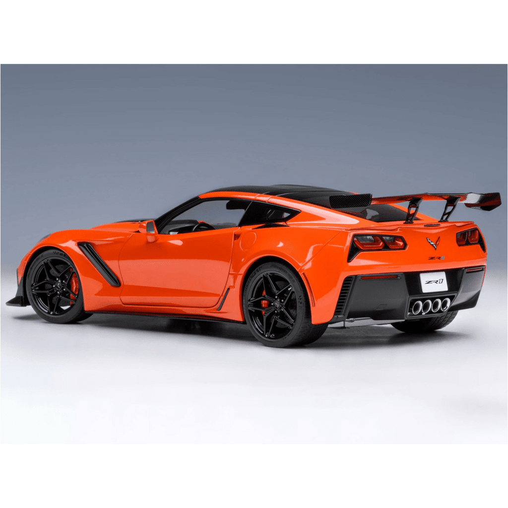 2019 Chevrolet Corvette C7 ZR1 Sebring Orange Tintcoat with Carbon Top 1/18 Model Car by Autoart