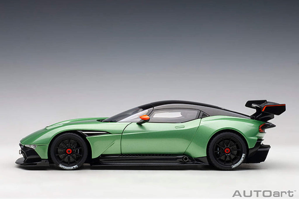 Aston Martin Vulcan Apple Tree Green Metallic with Orange Accents and Carbon Top 1/18 Model Car by Autoart