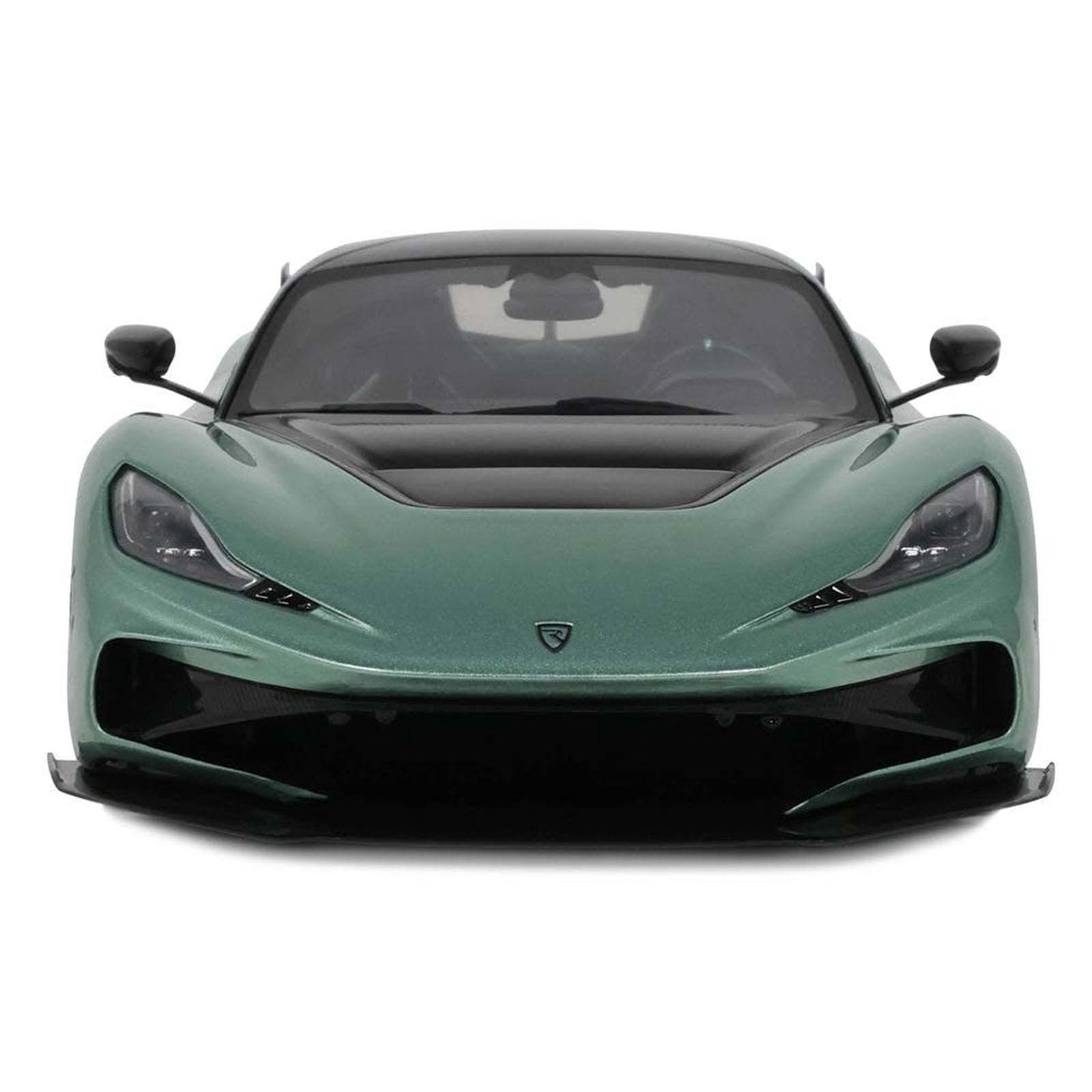 2024 Rimac Nevera R Green Metallic with Black Top 1/18 Model Car by GT Spirit