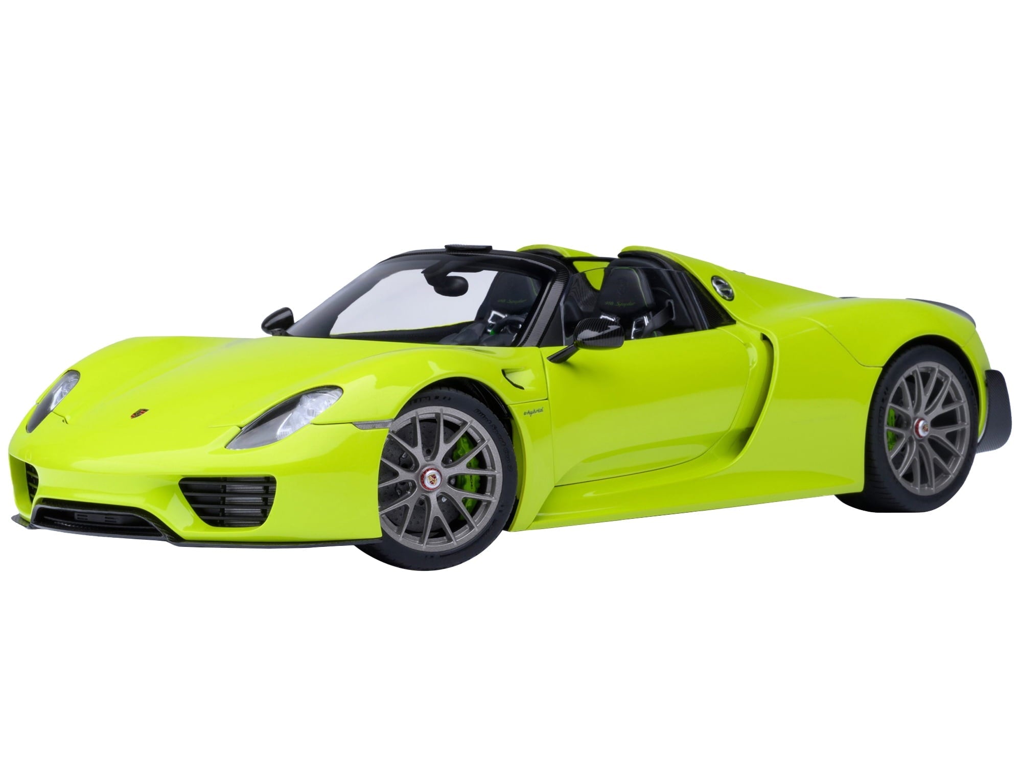 Porsche 918 Spyder "Weissach Package" Acid Green 1/18 Model Car by Autoart