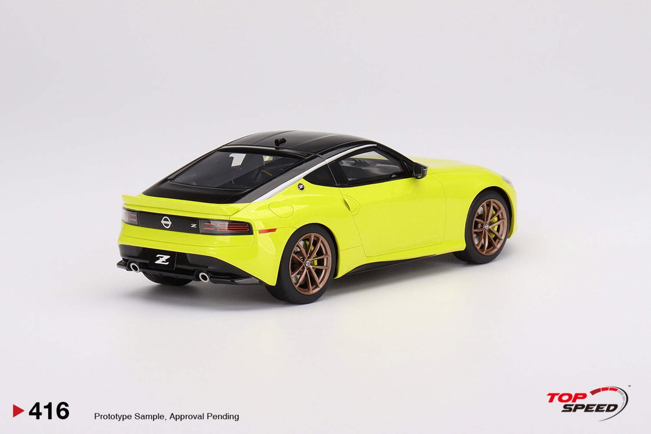 2023 Nissan Z Proto Spec Ikazuchi Yellow with Black Top 1/18 Model Car by Top Speed