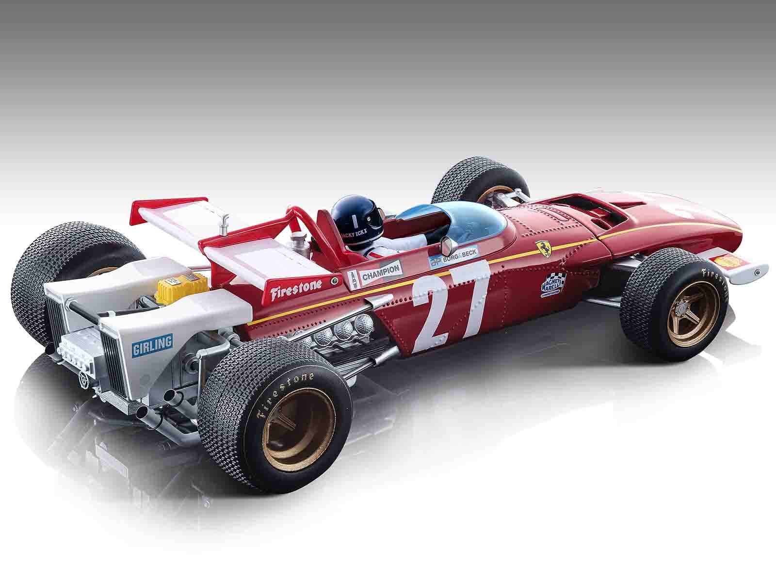 Ferrari 312B #27 Jacky Ickx "F1 Belgian GP" (1970) with Driver Figure Ltd Ed to 75 pieces 1/18 Model Car by Tecnomodel