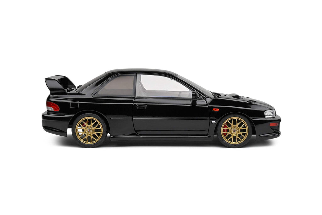 1998 Subaru Impreza 22B RHD (Right Hand Drive) Black with Gold Wheels 1/18 Diecast Model Car by Solido
