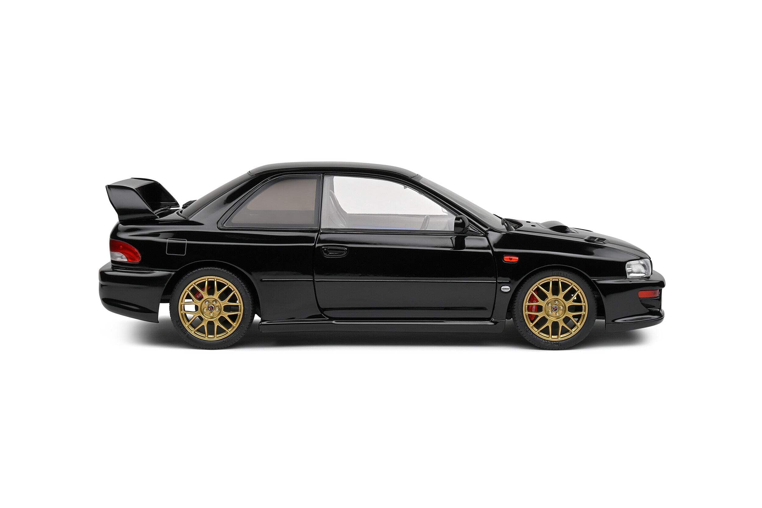 1998 Subaru Impreza 22B RHD (Right Hand Drive) Black with Gold Wheels 1/18 Diecast Model Car by Solido