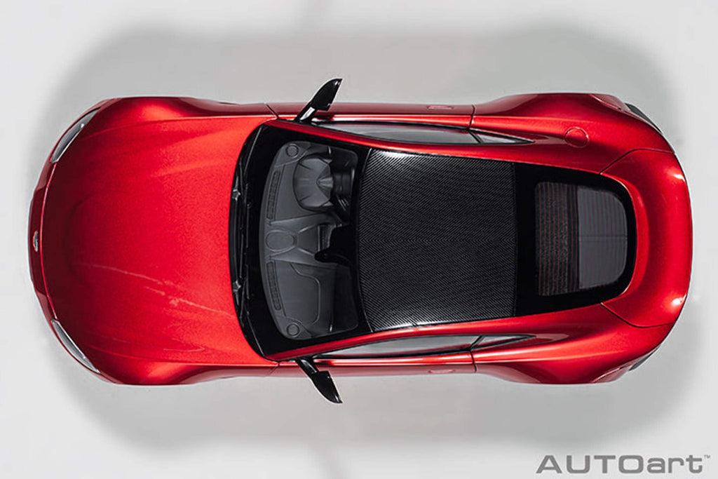 2019 Aston Martin Vantage RHD (Right Hand Drive) Hyper Red Metallic with Carbon Top 1/18 Model Car by Autoart