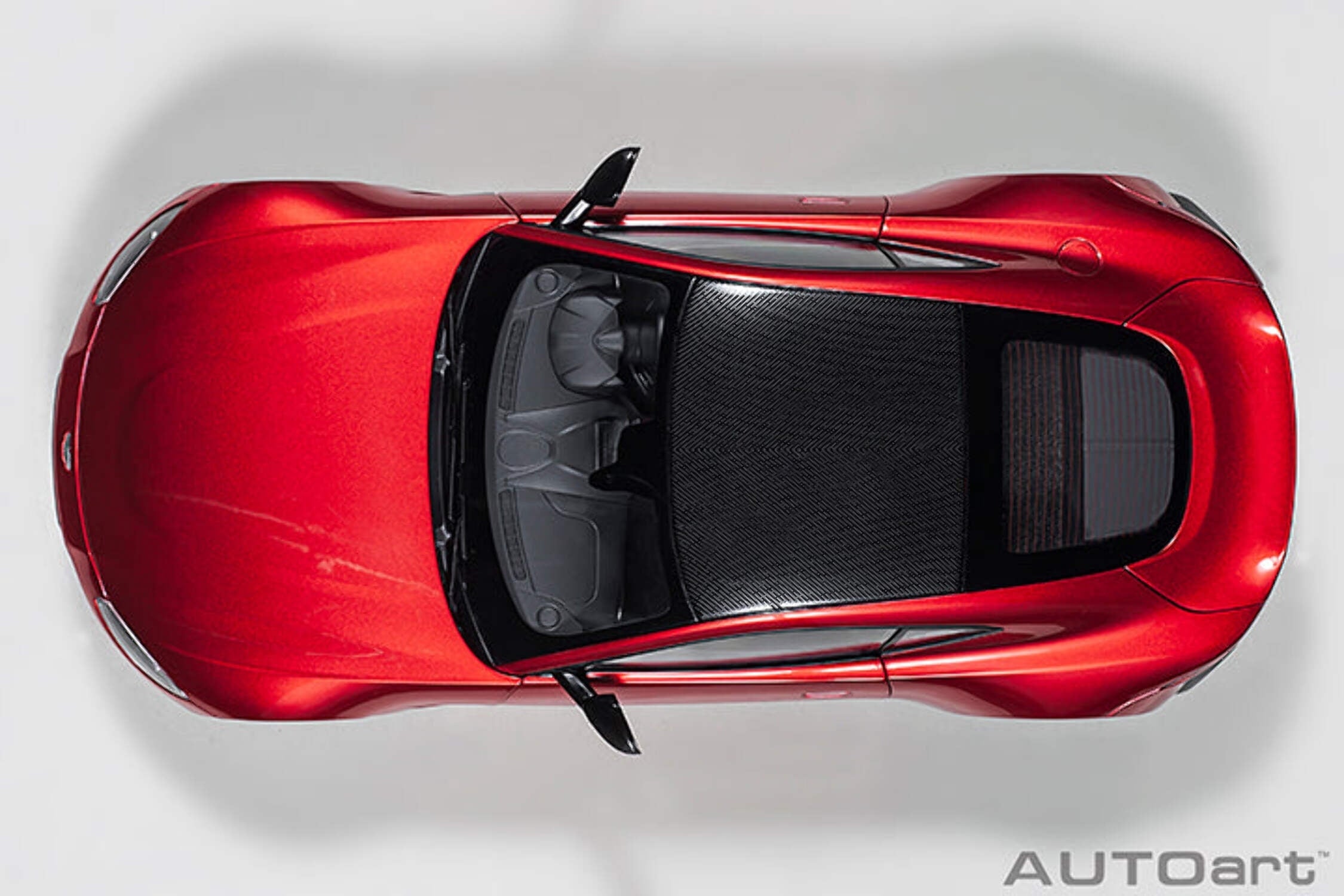 2019 Aston Martin Vantage RHD (Right Hand Drive) Hyper Red Metallic with Carbon Top 1/18 Model Car by Autoart