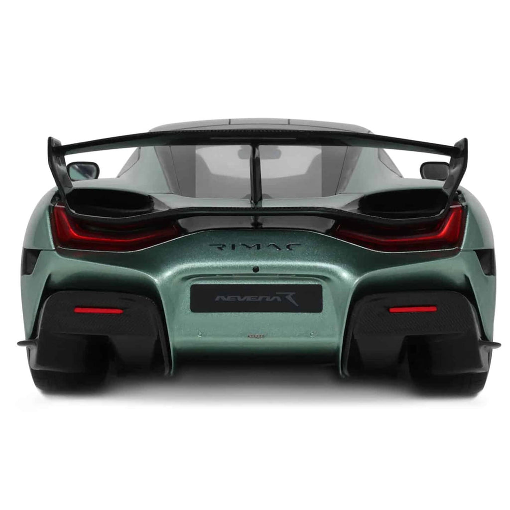 2024 Rimac Nevera R Green Metallic with Black Top 1/18 Model Car by GT Spirit