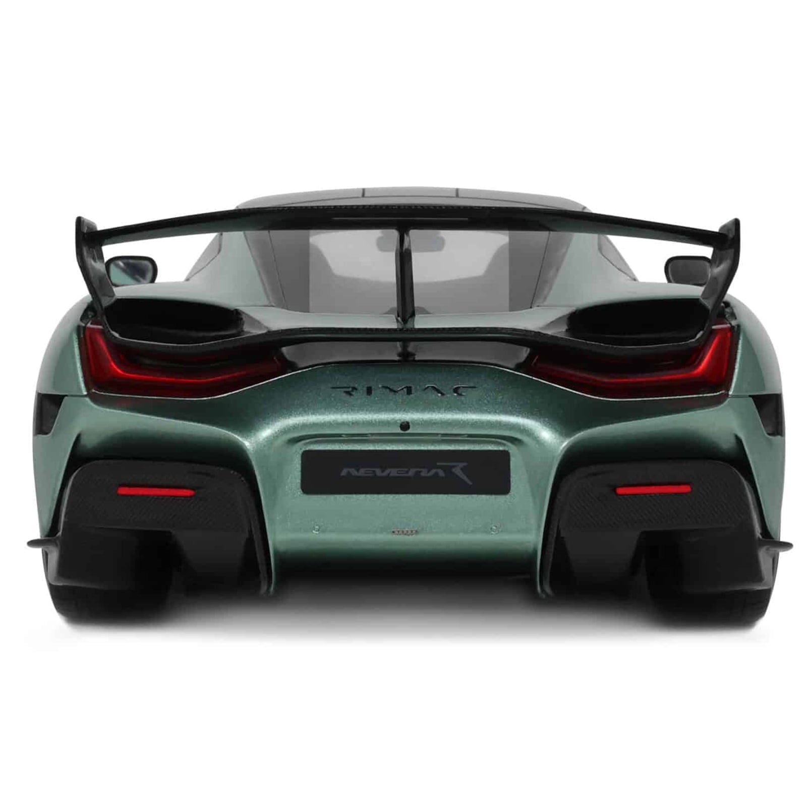 2024 Rimac Nevera R Green Metallic with Black Top 1/18 Model Car by GT Spirit