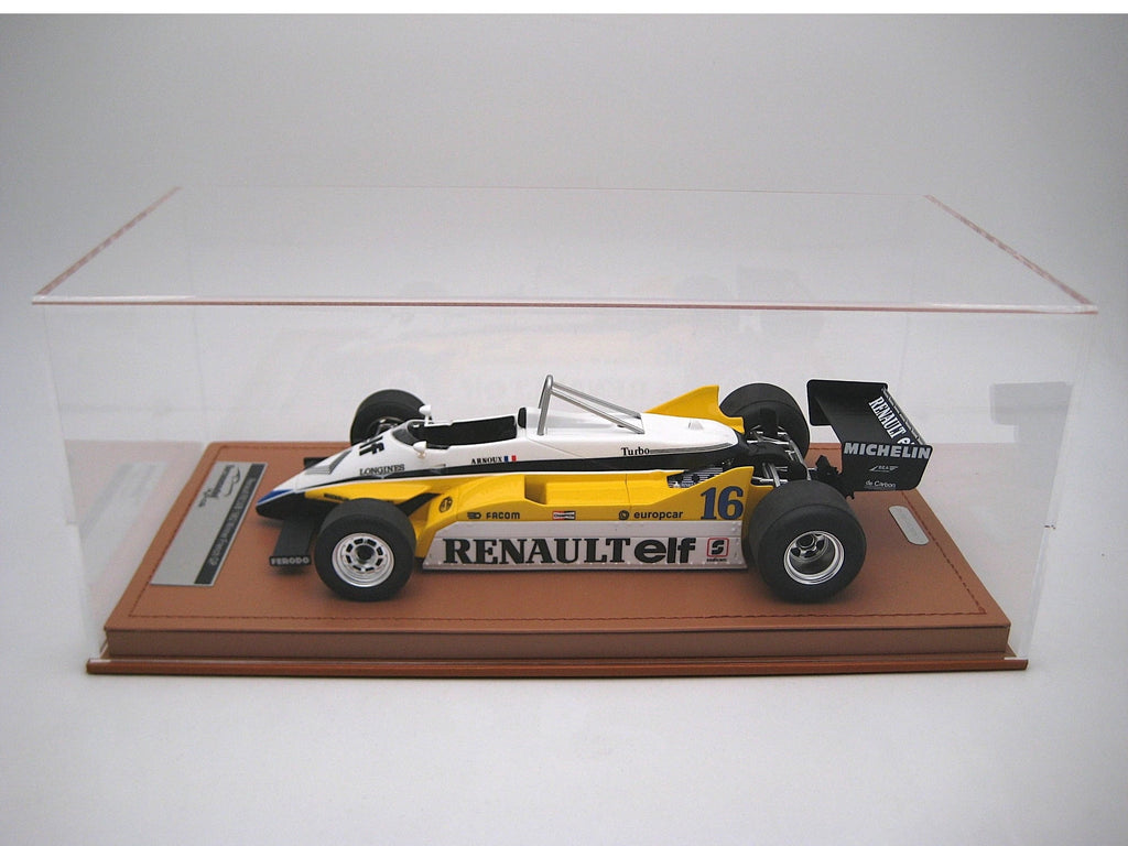 Renault RE30B #16 Winner F1 "French GP" (1982) "Mythos Series" with Display Case Limited Edition 1/18 Model Car by Tecnomodel