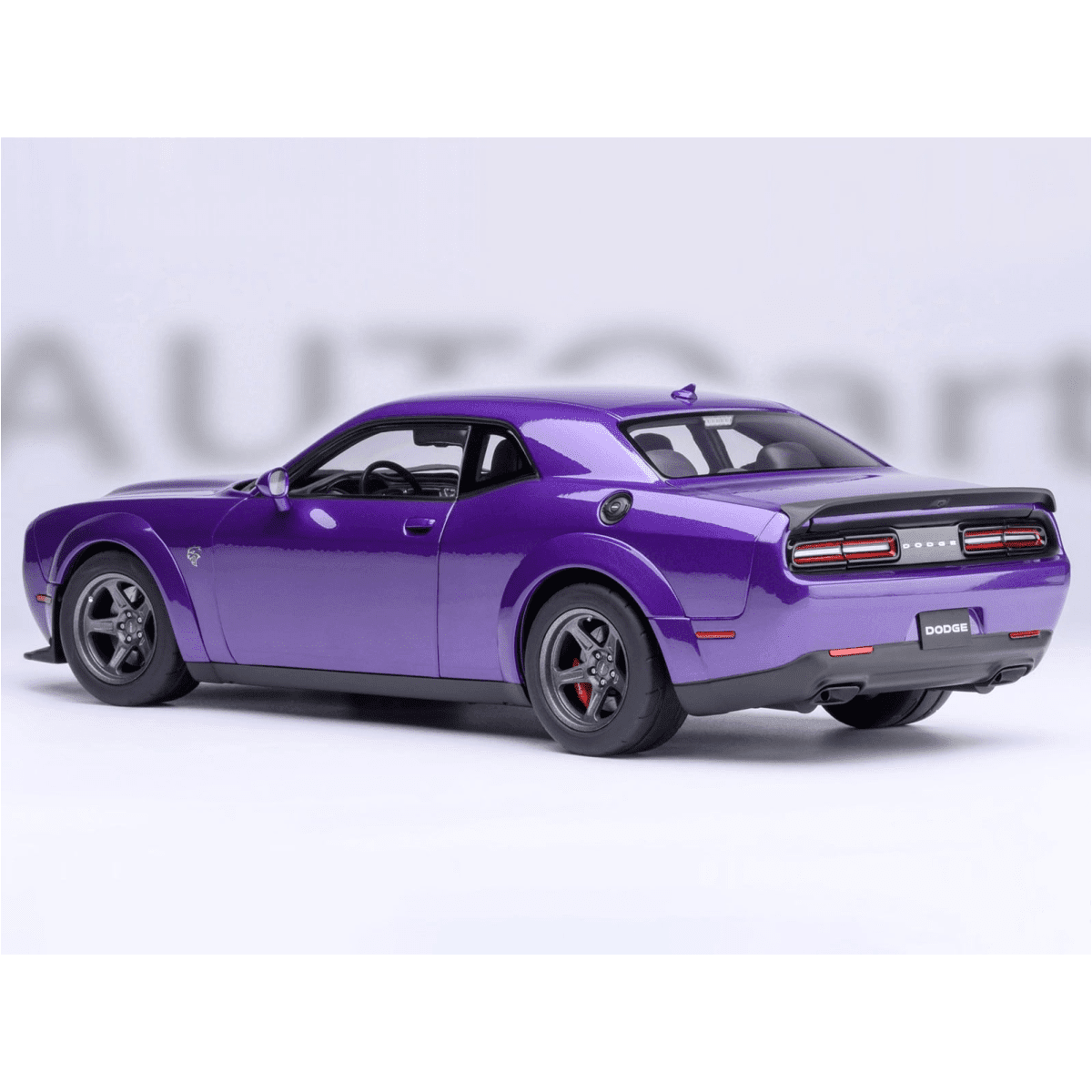 2023 Dodge Challenger SRT Super Stock Plum Crazy Purple 1/18 Model Car by Autoart