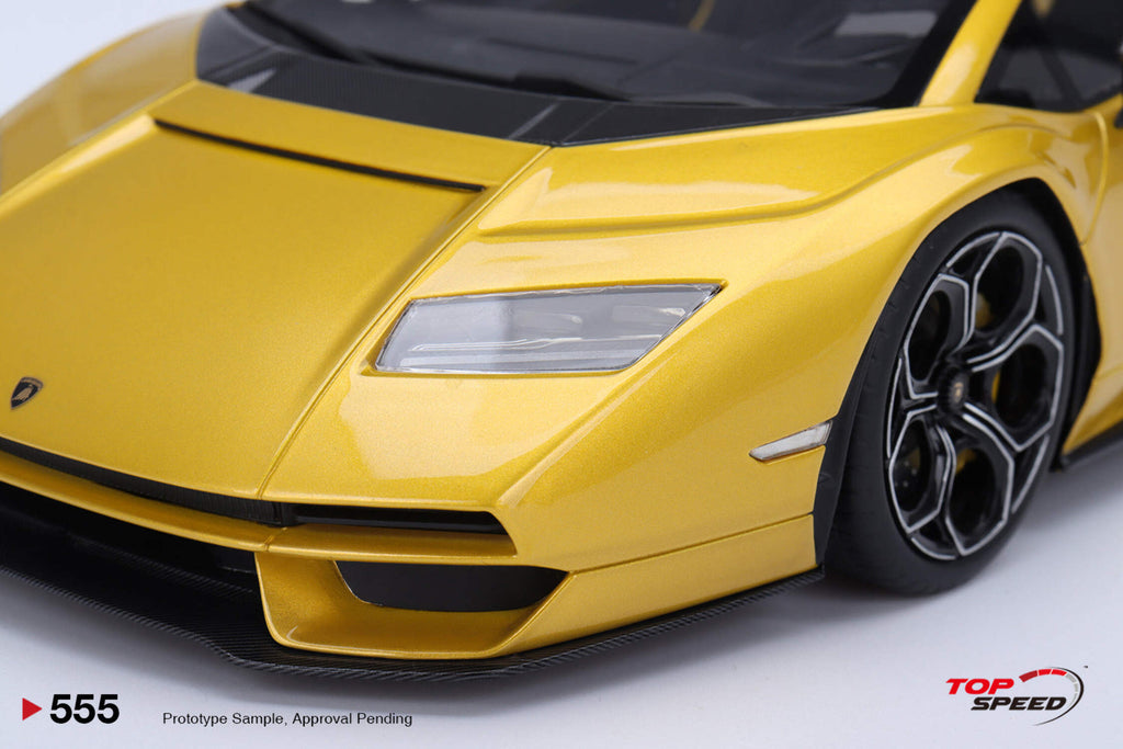 Lamborghini Countach LPI 800-4 New Giallo Orion Gold Metallic 1/18 Model Car by Top Speed