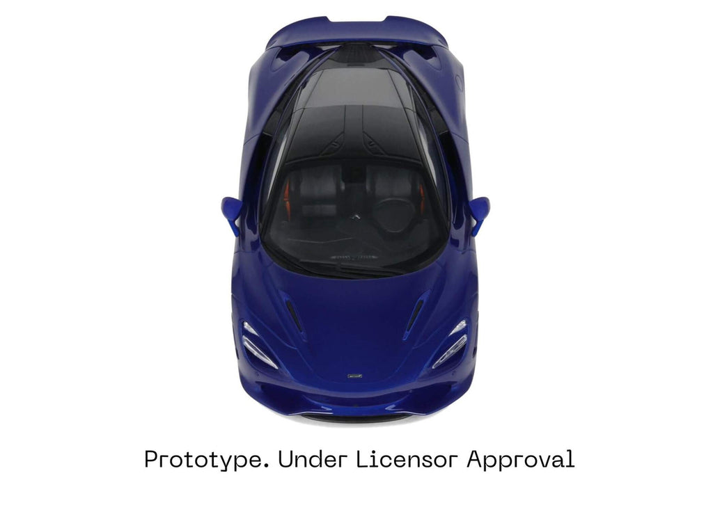 2023 McLaren 750S Coupe Blue Metallic with Black Top 1/18 Model Car by GT Spirit