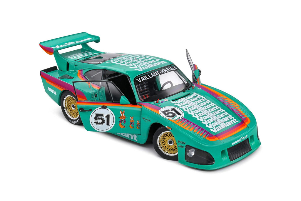 Porsche 935 K3 #51 "Kremer - Vaillant" Green with Stripes and Graphics "Competition" Series 1/18 Diecast Model Car by Solido