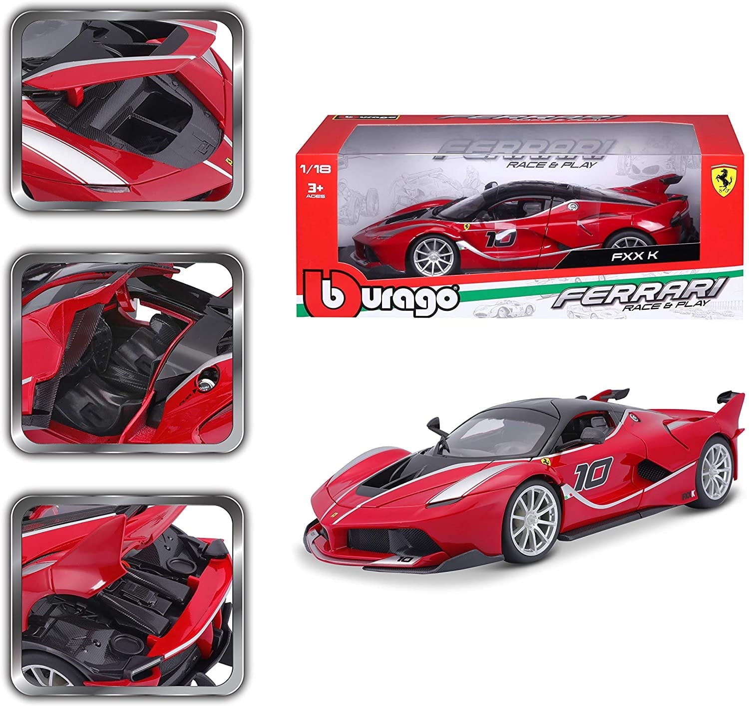 Bburago B18-16010 Ferrari FXX-K Diecast Model Kit, Red, 1:18 Scale