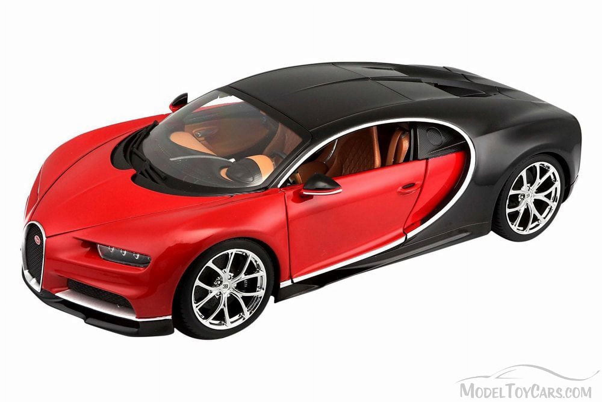 2016 Bugatti Chiron Red with Black 1/18 Diecast Model Car by Bburago