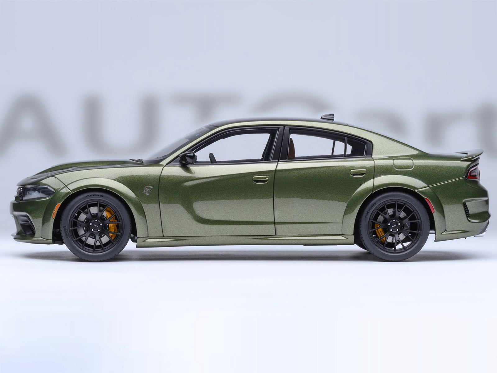 Dodge Charger SRT Hellcat Redeye F8 Green Metallic with Matt Black Top 1/18 Car Model by Autoart