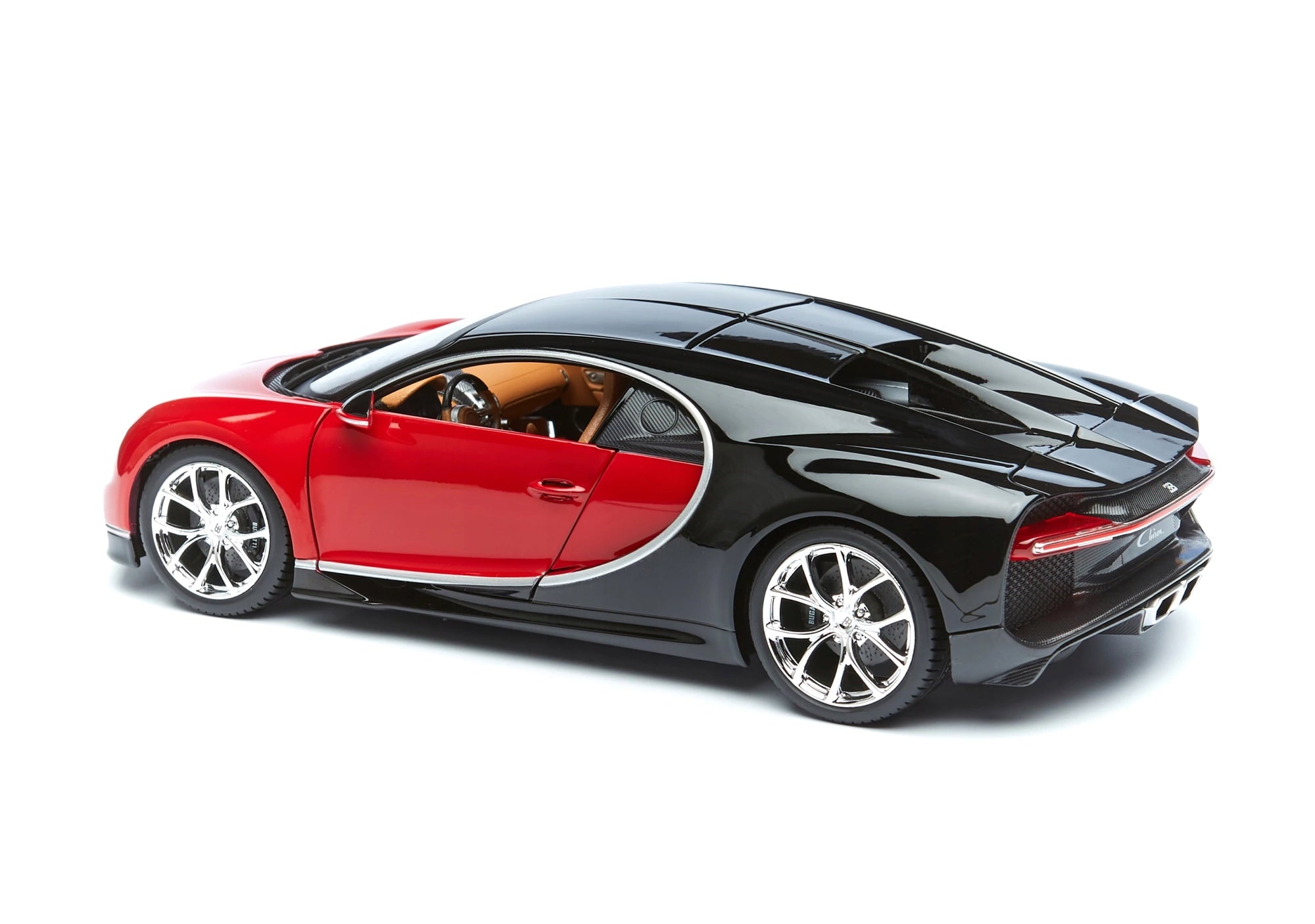 2016 Bugatti Chiron Red with Black 1/18 Diecast Model Car by Bburago