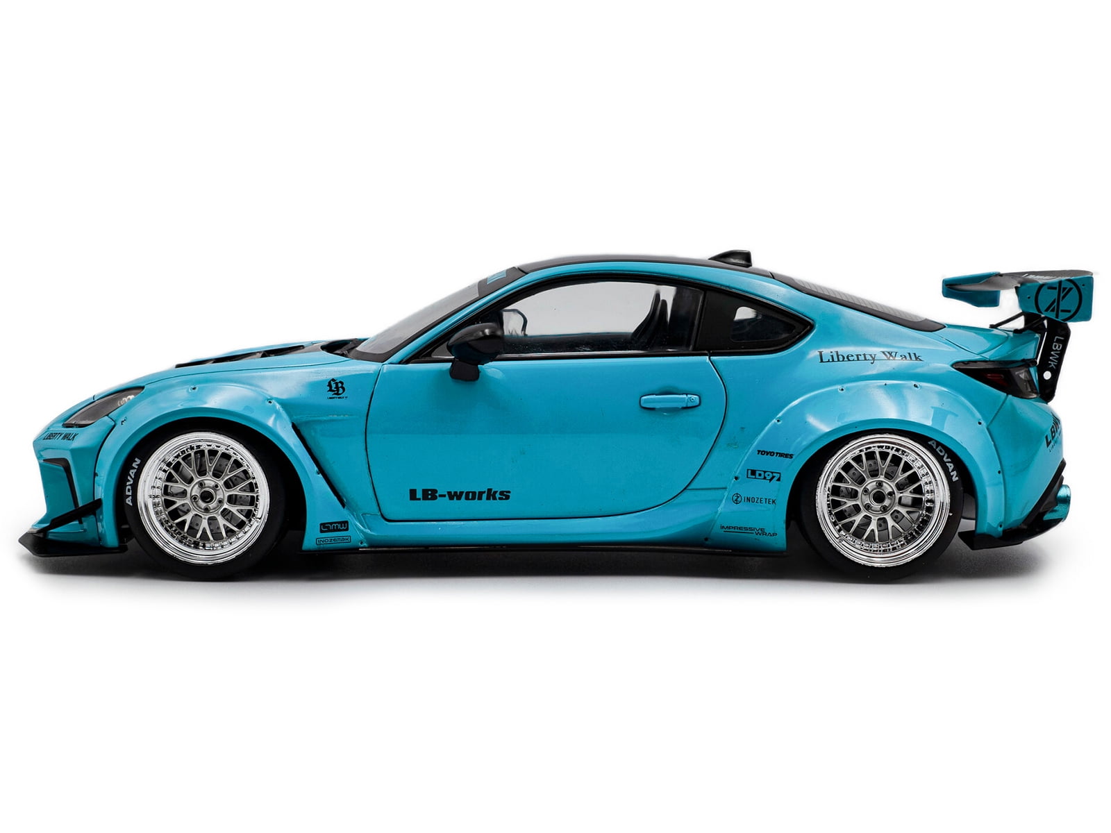 2024 Toyota GR86 w/Liberty Walk Body Kit, Baby Blue - Solido S1813601 - 1/18 Scale Diecast Model Car