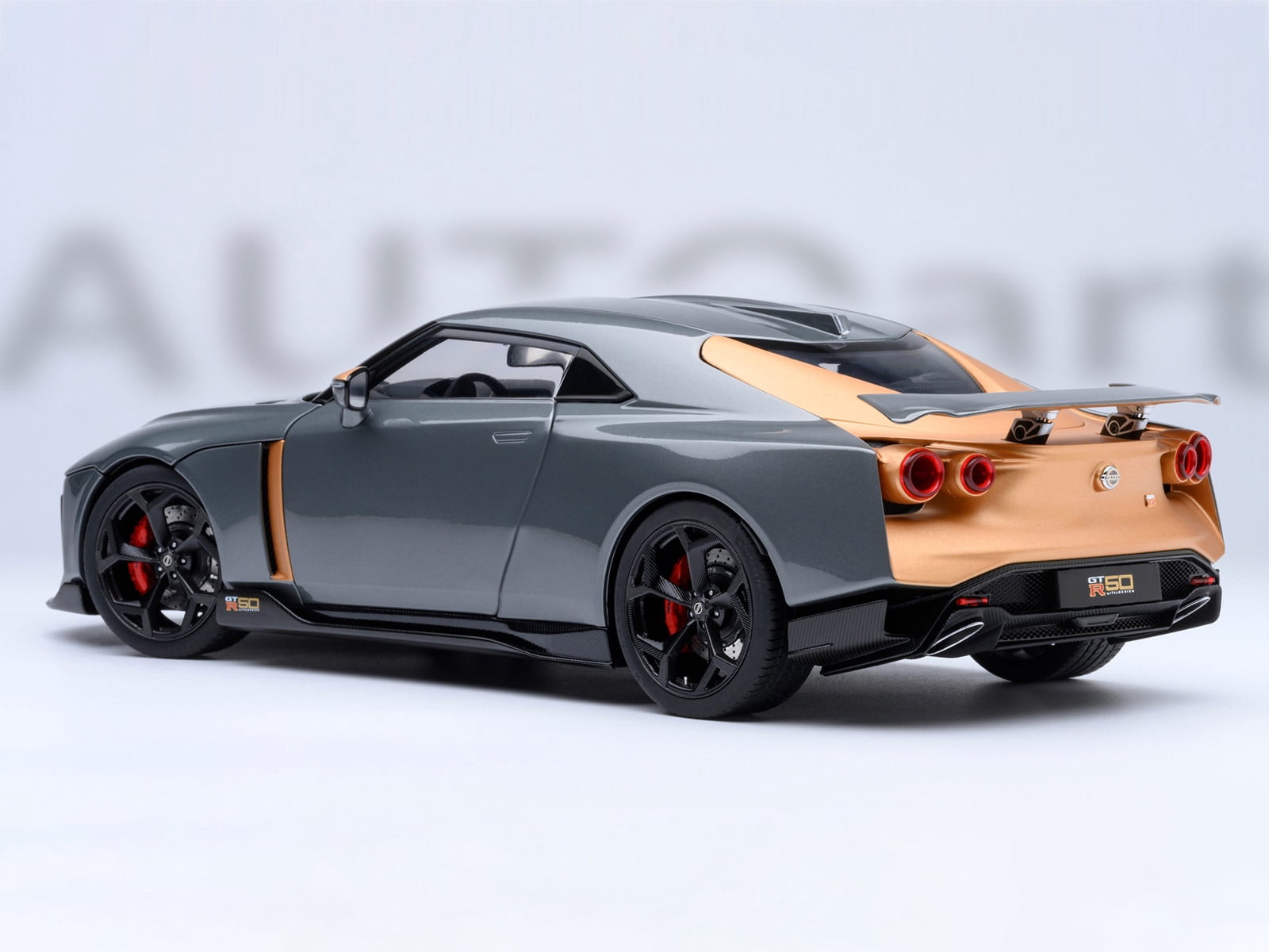 Nissan GT-R50 By ItalDesign "Goodwood Version" Liquid Kinetic Gray Metallic with Gold Accents 1/18 Model Car by Autoart