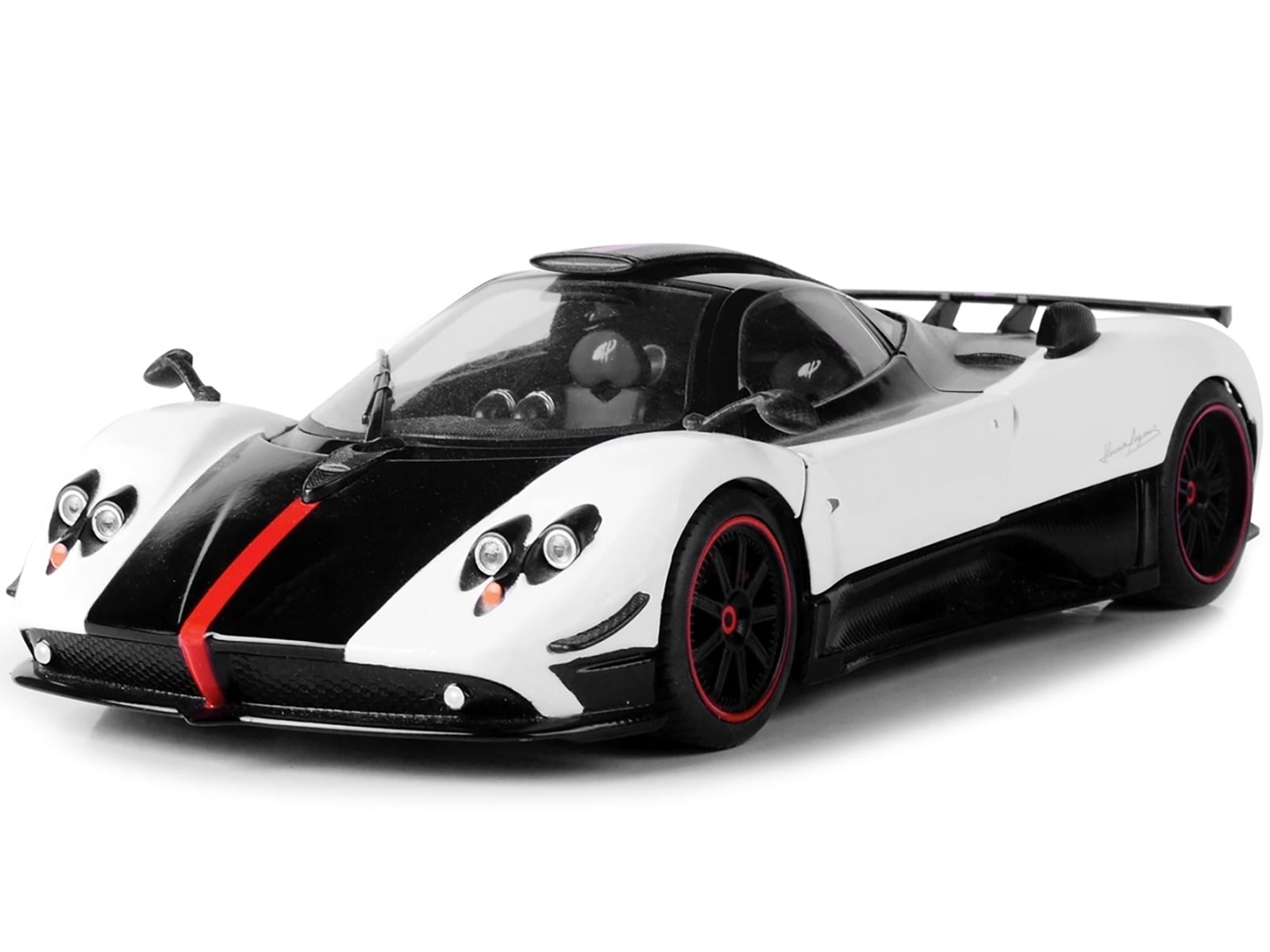 Pagani Zonda 5 Cinque White and Black 1/18 Diecast Model Car by Motormax