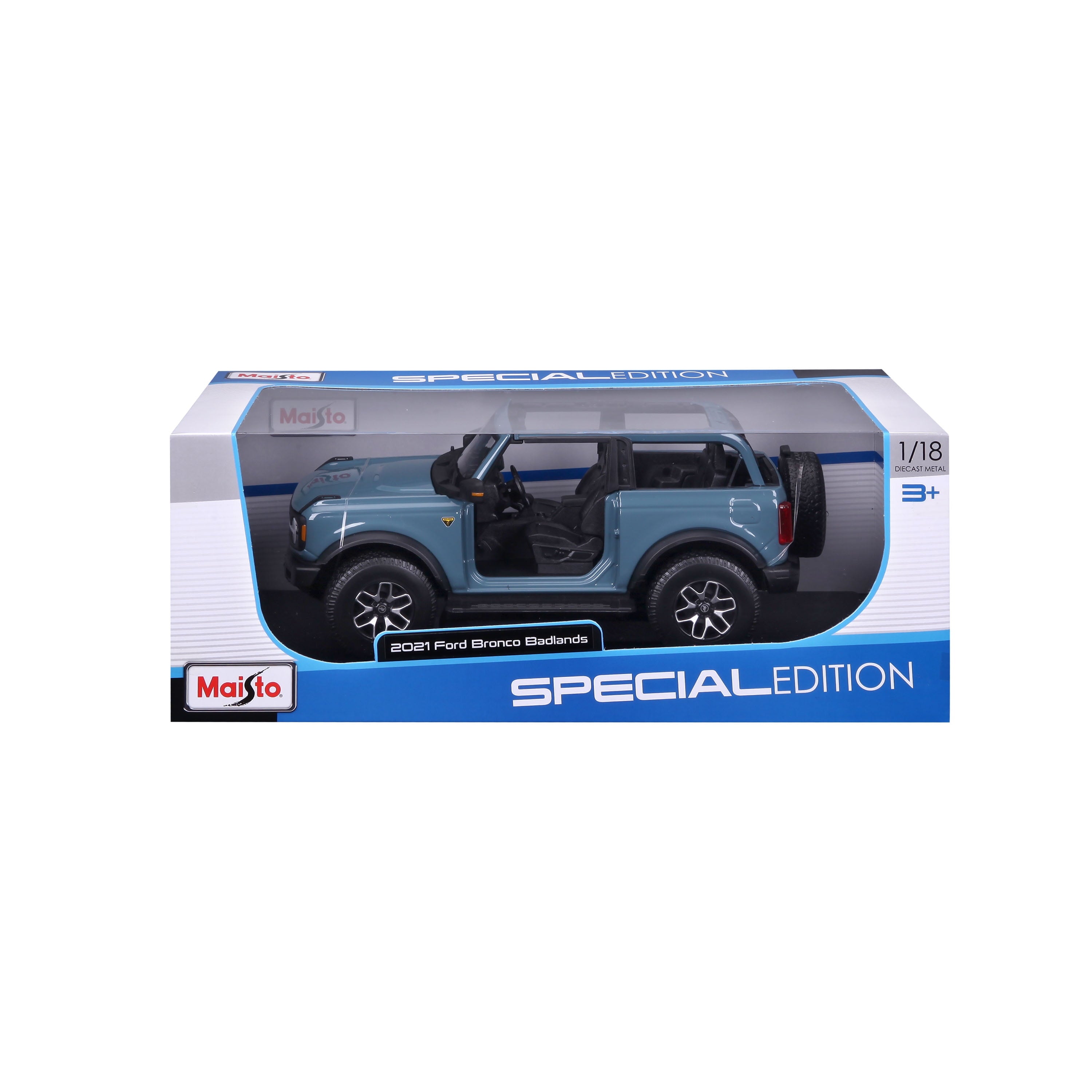 Maisto 1:18 SE 2021 Ford Bronco Badlands (without doors) Diecast Collectible Model
