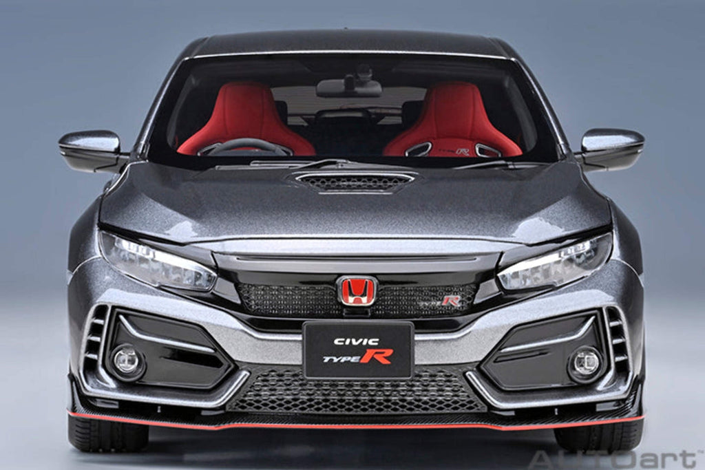 2021 Honda Civic Type R (FK8) RHD (Right Hand Drive) Polished Metal Gray Metallic 1/18 Model Car by Autoart