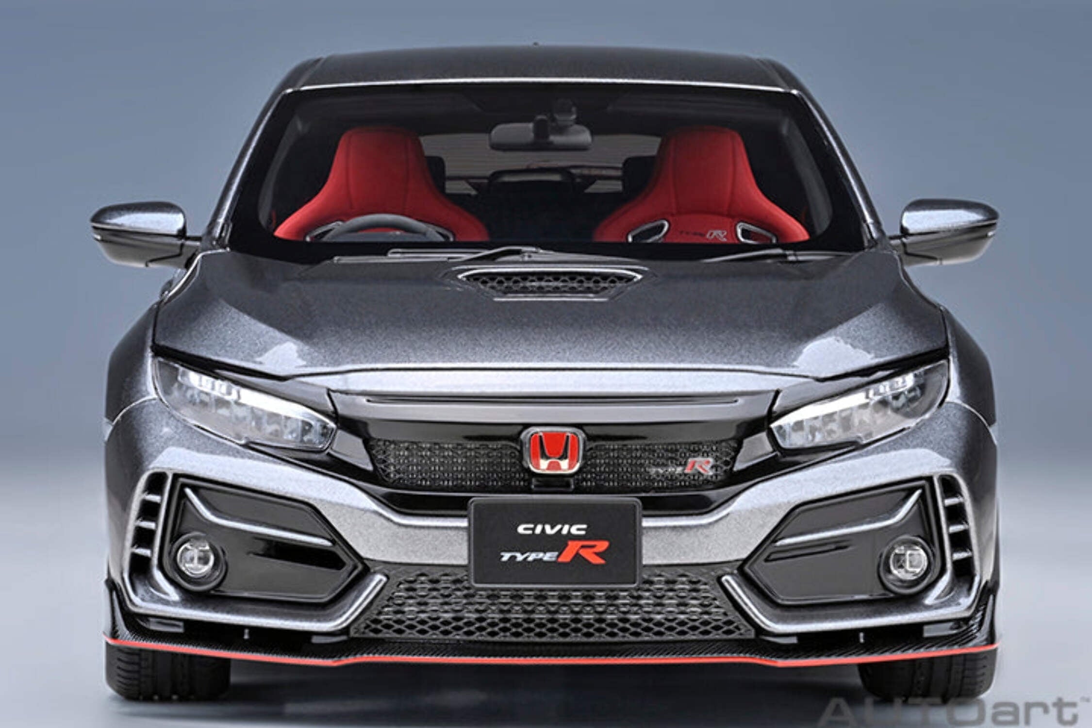 2021 Honda Civic Type R (FK8) RHD (Right Hand Drive) Polished Metal Gray Metallic 1/18 Model Car by Autoart