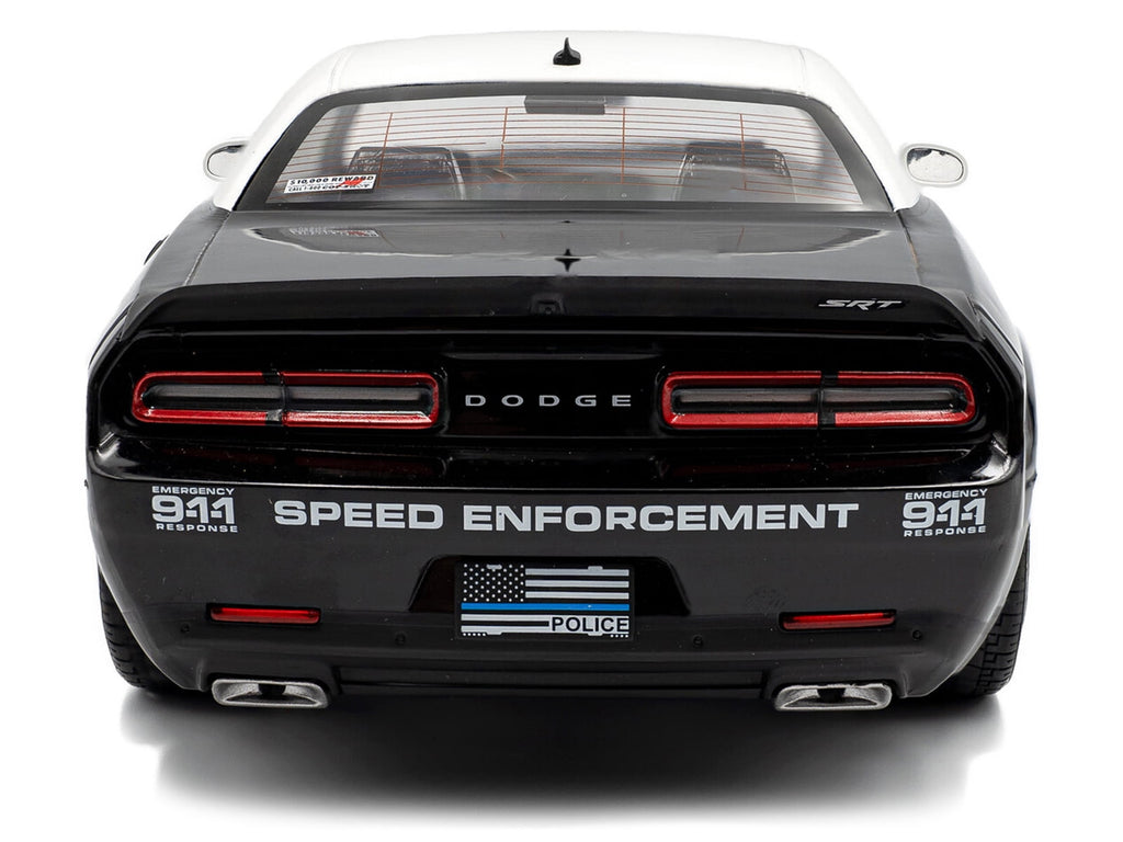 2023 Dodge Challenger Demon "Police" Black and White 1/18 Diecast Model Car by Solido