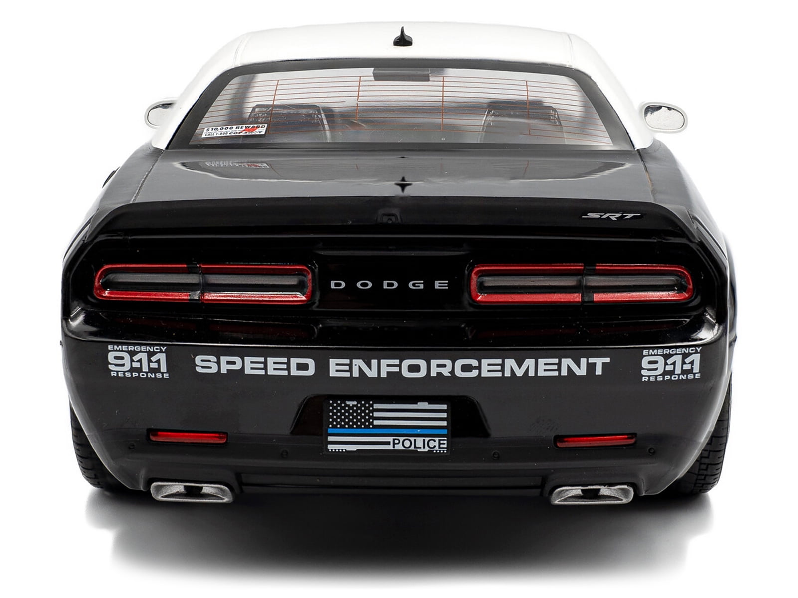 2023 Dodge Challenger Demon "Police" Black and White 1/18 Diecast Model Car by Solido