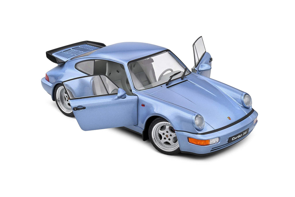1990 Porsche 911 (964) Turbo Horizon Blue Metallic 1/18 Die Cast Model Car by Solido