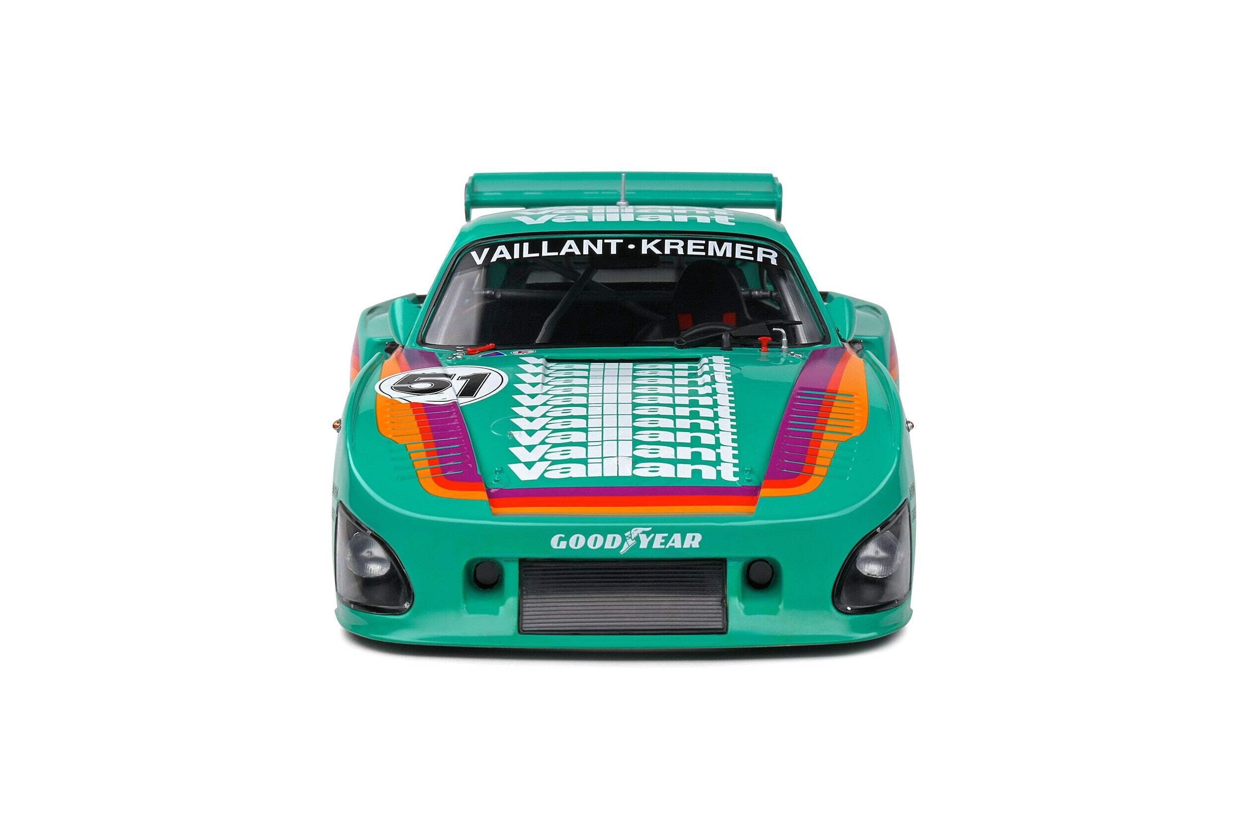 Porsche 935 K3 #51 "Kremer - Vaillant" Green with Stripes and Graphics "Competition" Series 1/18 Diecast Model Car by Solido