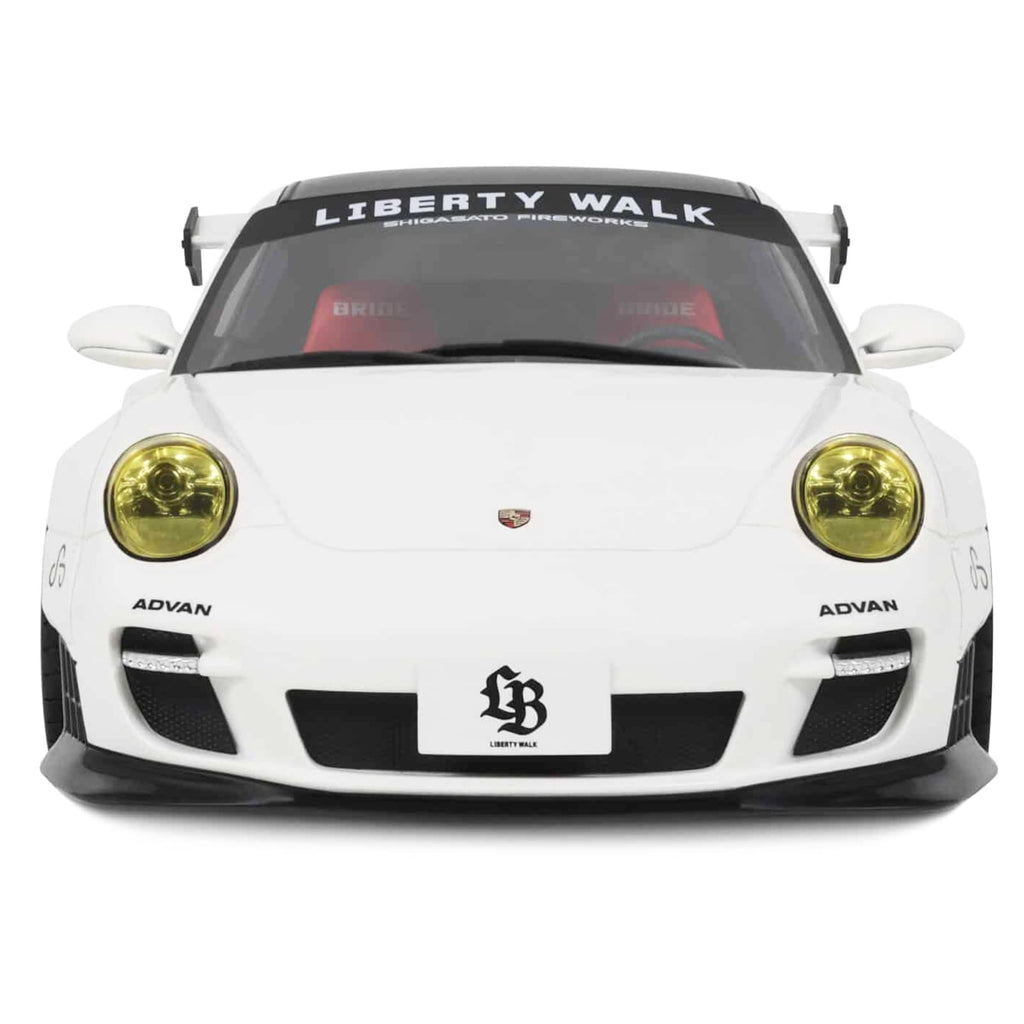 2024 Porsche 911 Turbo LB-Works White with Black Top 1/18 Model Car by GT Spirit