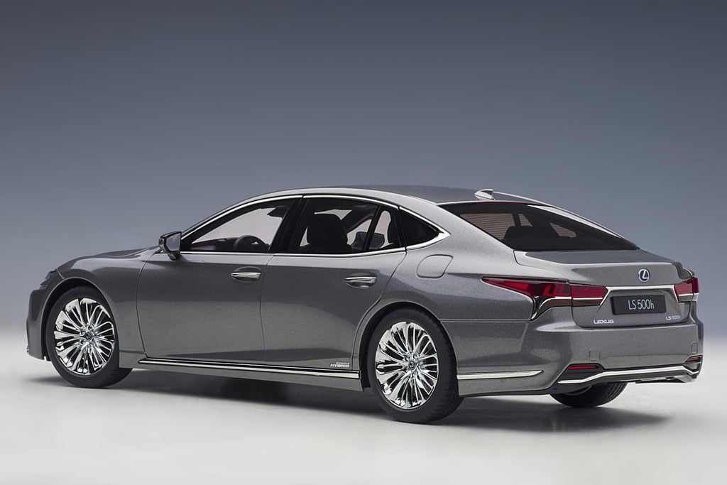 Lexus LS500h Manganese Luster Gray Metallic with Crimson and Black Interior 1/18 Model Car by Autoart
