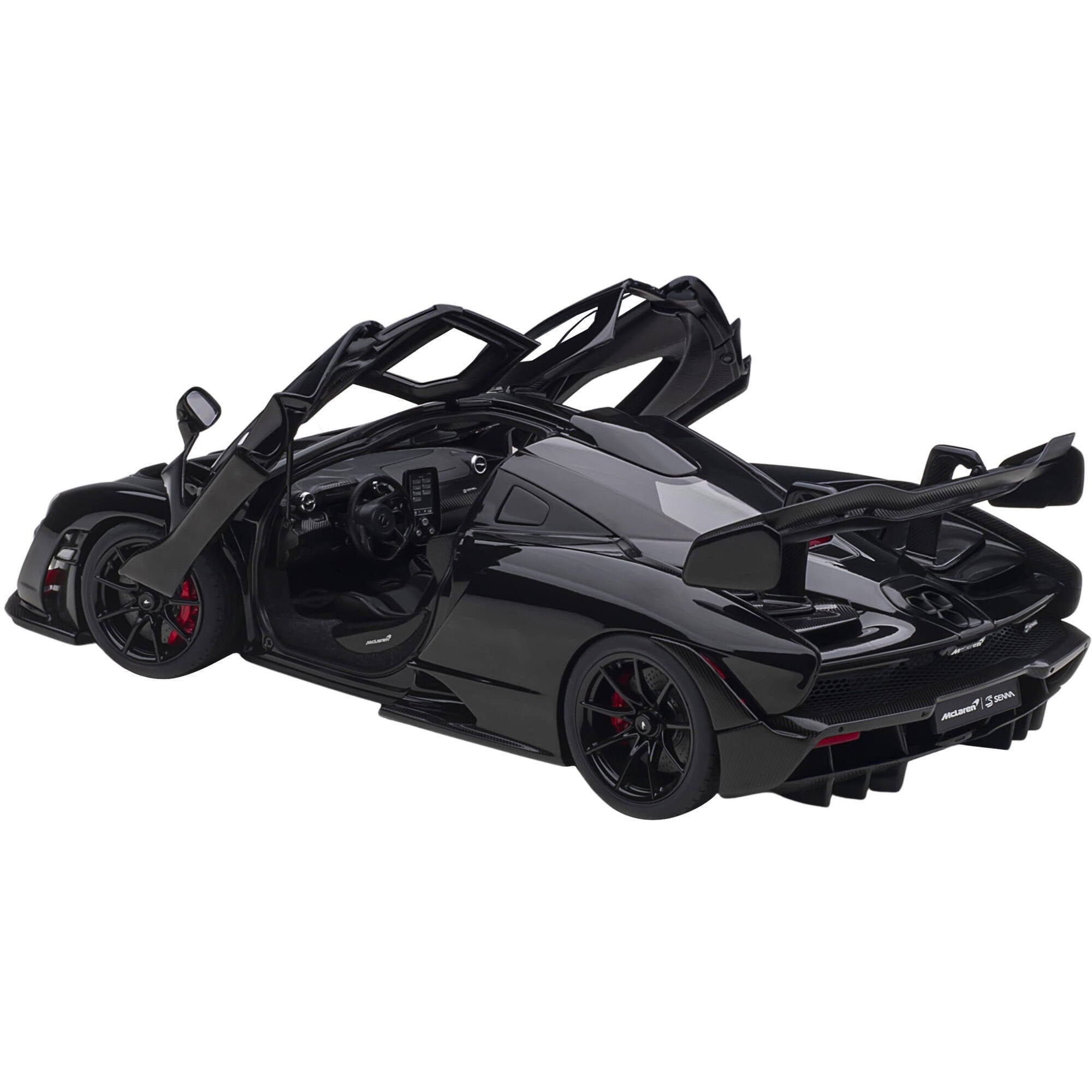 McLaren Senna Stealth Cosmos Black with Carbon Accents 1/18 Model Car by Autoart