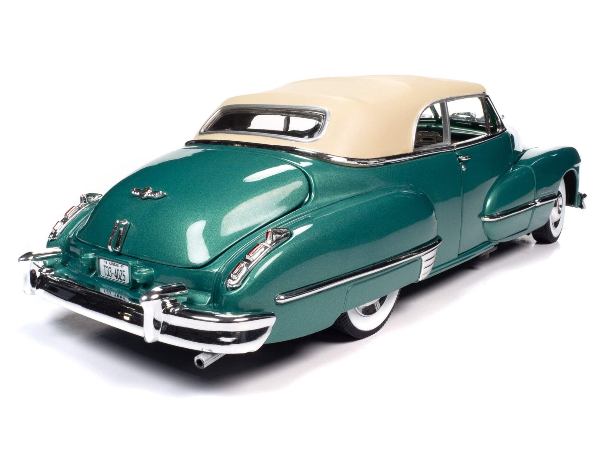 1947 Cadillac Series 62 Soft Top Ardsley Green Metallic with Tan Soft Top 1/18 Diecast Model Car by Auto World