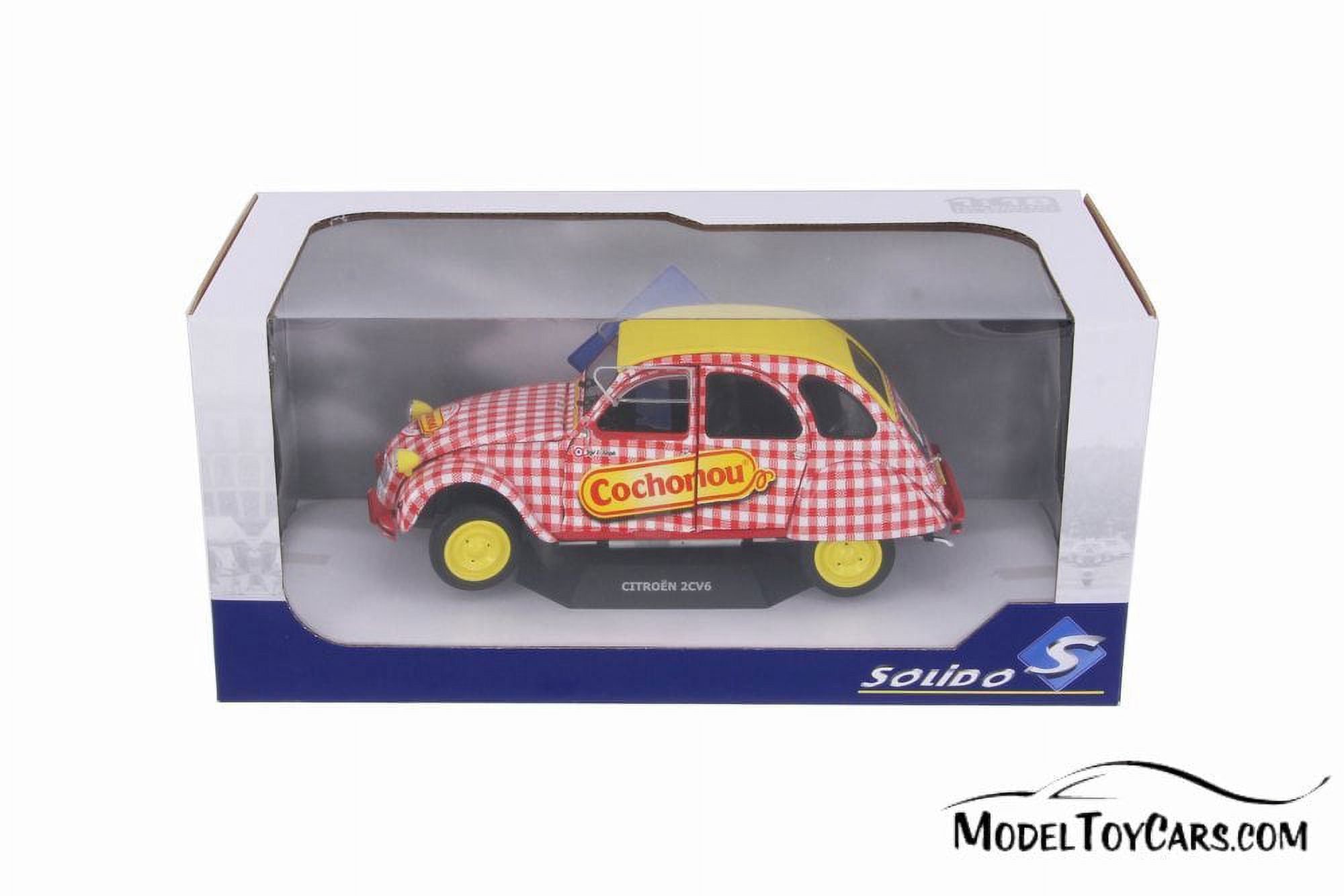 Citroen 2CV6 Cochonou Tour de France, Red with Yellow - Solido S1850021 - 1/18 Scale Diecast Model Toy Car