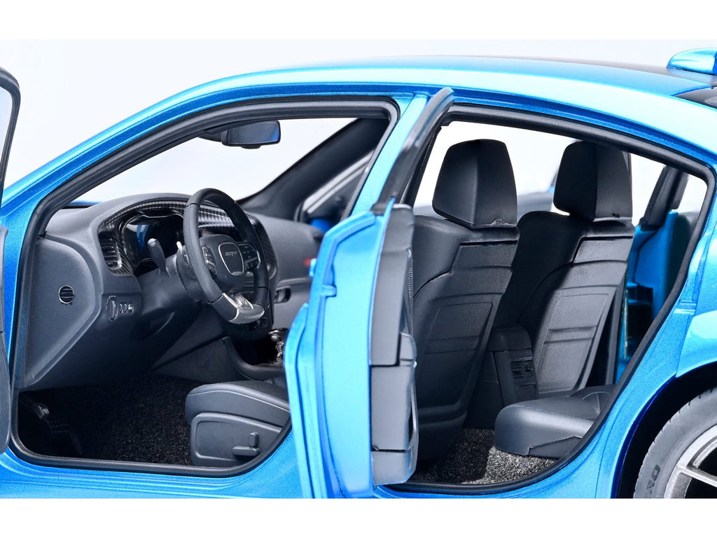Dodge Charger SRT Hellcat Redeye B5 Blue Metallic with Carbon Stripes 1/18 Car Model by Autoart