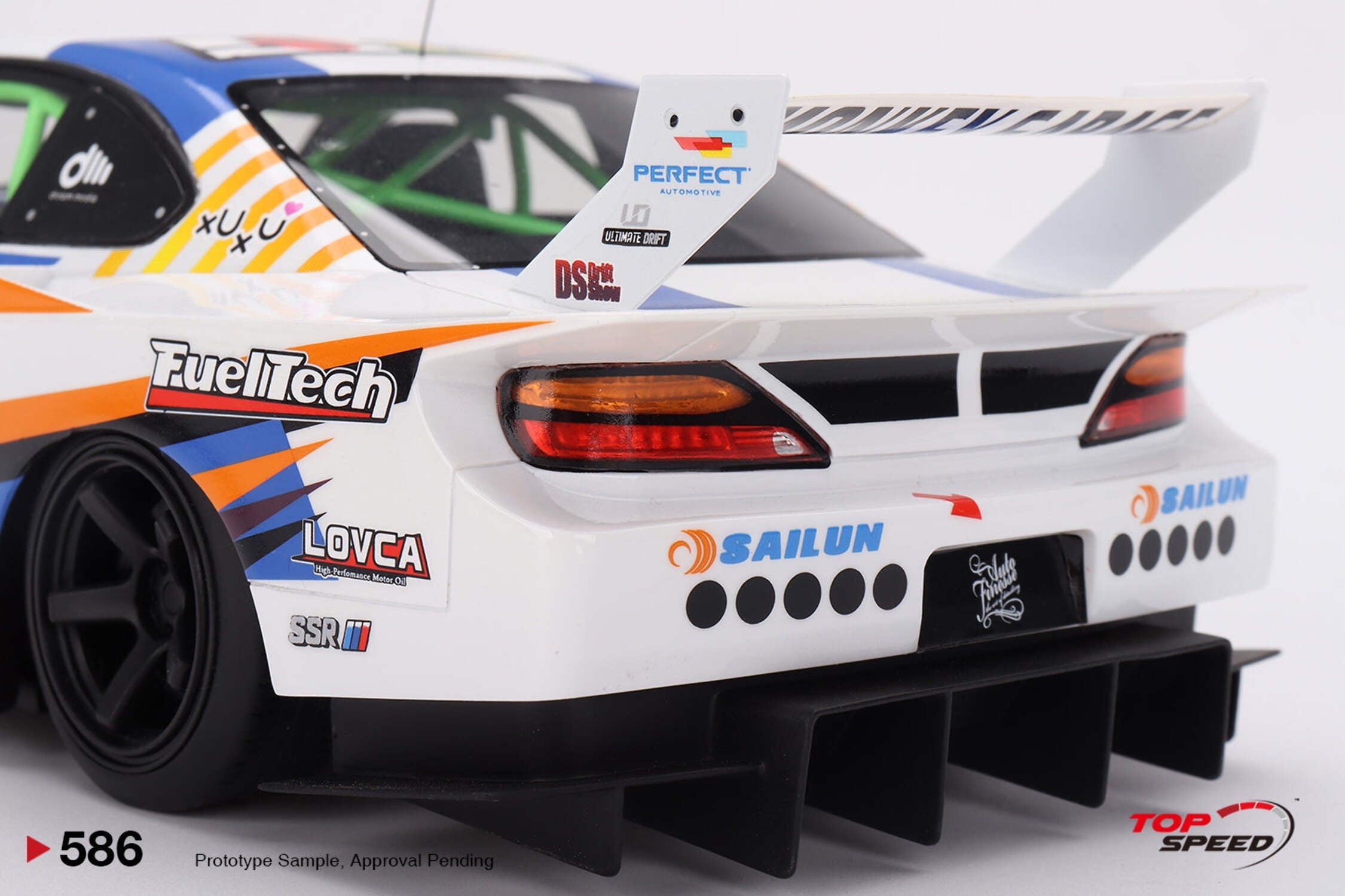 Nissan LB-Super Silhouette S15 SILVIA #555 Yukio Fausto "Formula Drift Japan" (2023) 1/18 Model Car by Top Speed