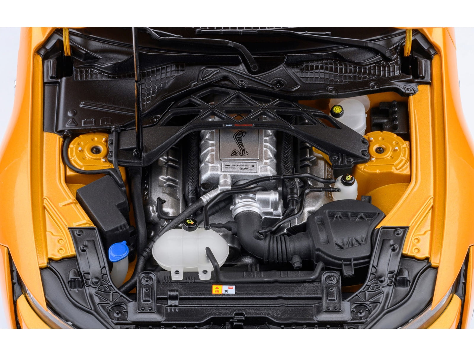 Ford Mustang Shelby GT500 Cyber Orange Metallic with Black Stripes 1/18 Model Car by Autoart