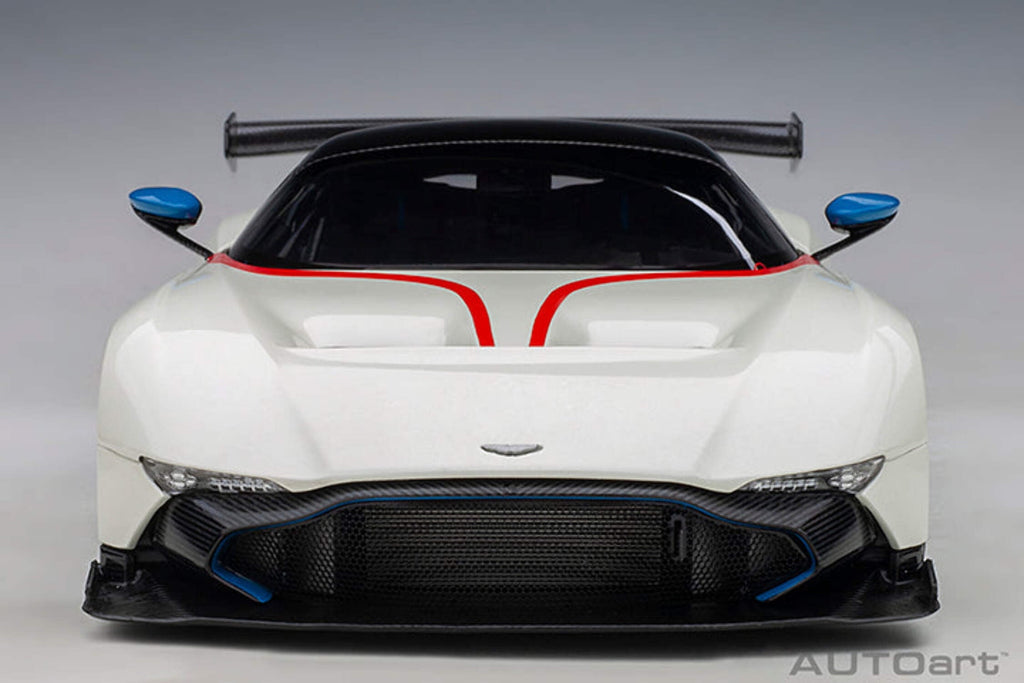 Aston Martin Vulcan Stratus White with Red and Blue Stripes 1/18 Model Car by Autoart