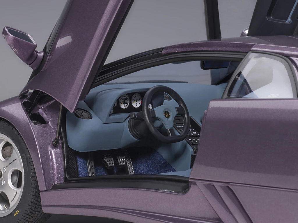 Lamborghini Diablo SE30 Jota Viola SE30 / Purple Metallic with Blue Interior 1/18 Model Car by Autoart
