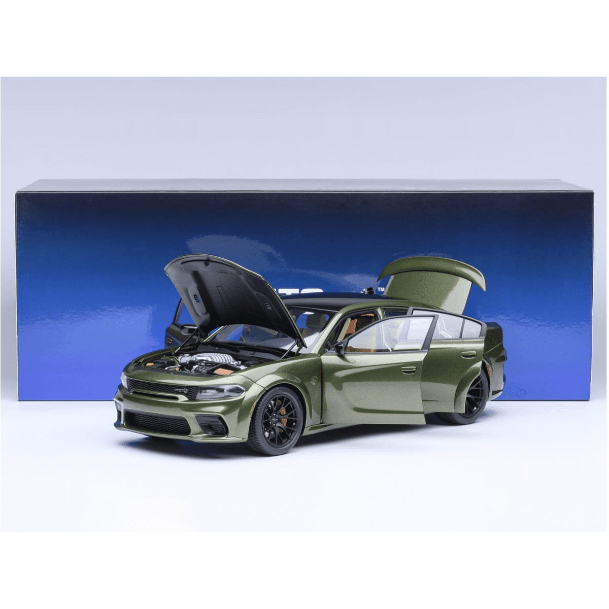 Dodge Charger SRT Hellcat Redeye F8 Green Metallic with Matt Black Top 1/18 Car Model by Autoart