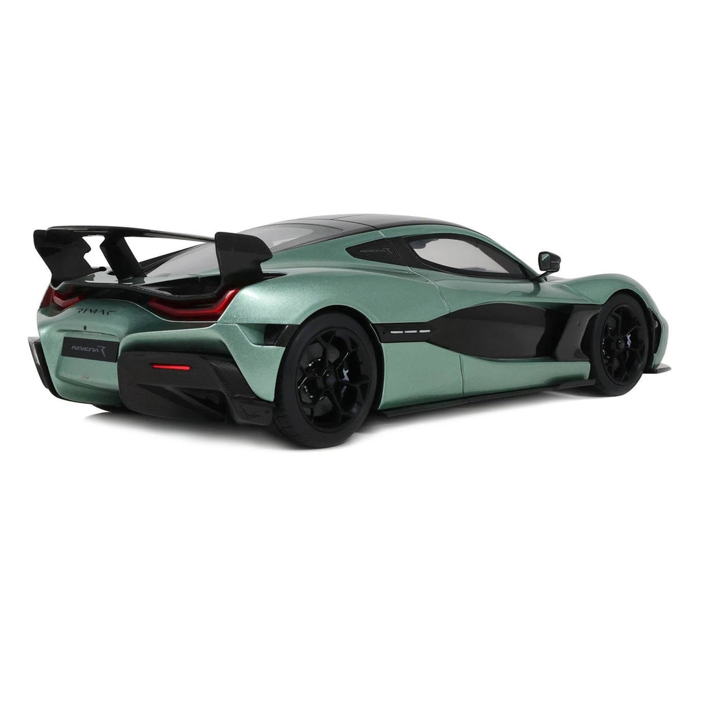 2024 Rimac Nevera R Green Metallic with Black Top 1/18 Model Car by GT Spirit