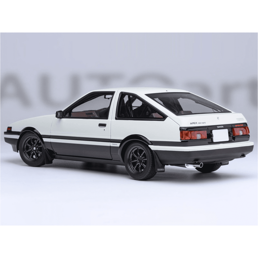 Toyota Sprinter Trueno (AE86) RHD "Project D Final Version" White w/Carbon Hood "Initial D" 1995-2013 1/18 Model Car by Autoart