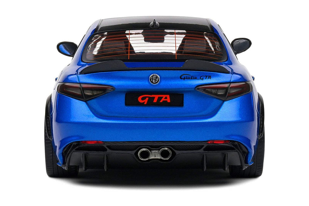 2022 Alfa Romeo Giulia GTA Anodized Blue Metallic with Carbon Top 1/18 Diecast Model Car by Solido