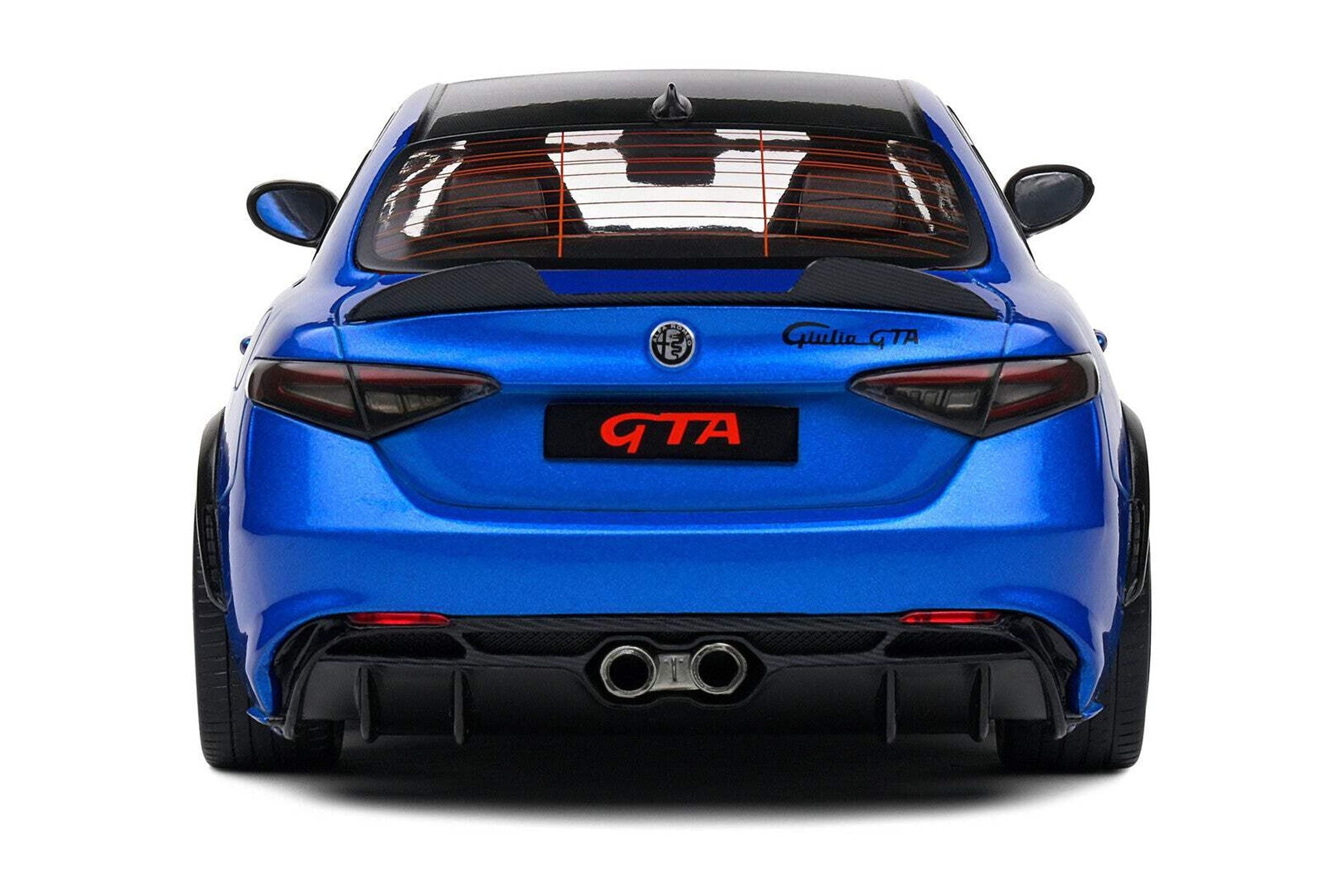 2022 Alfa Romeo Giulia GTA Anodized Blue Metallic with Carbon Top 1/18 Diecast Model Car by Solido