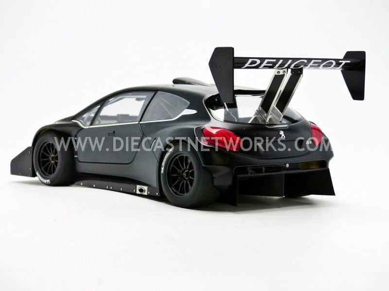 2013 Peugeot 208 T16 Pikes Peak Race Car Plain Black Version 1/18 Model Car by Autoart