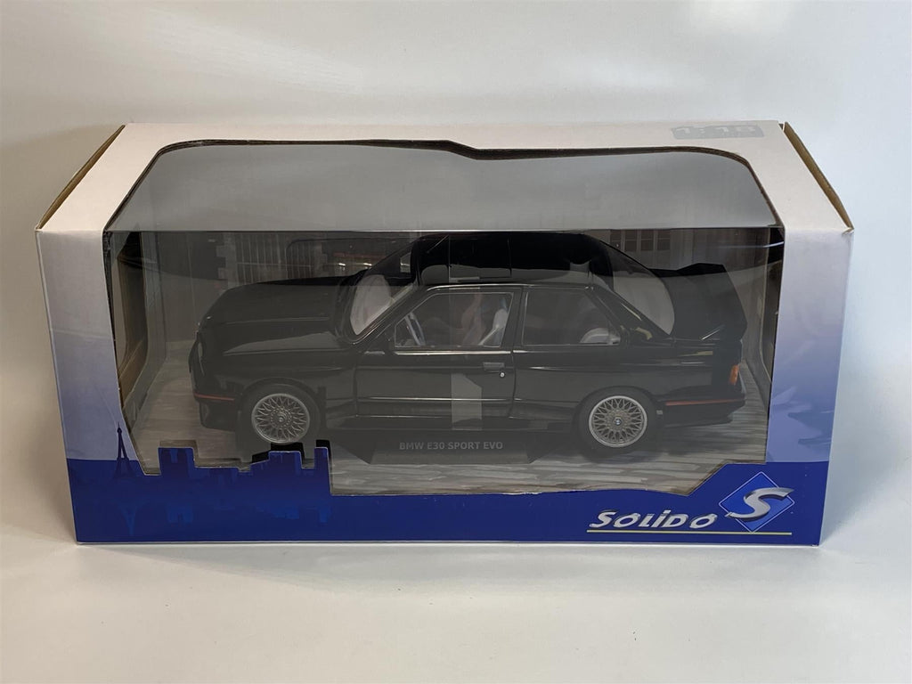 1990 BMW E30 Sport Evo Black 1/18 Diecast Model Car by Solido