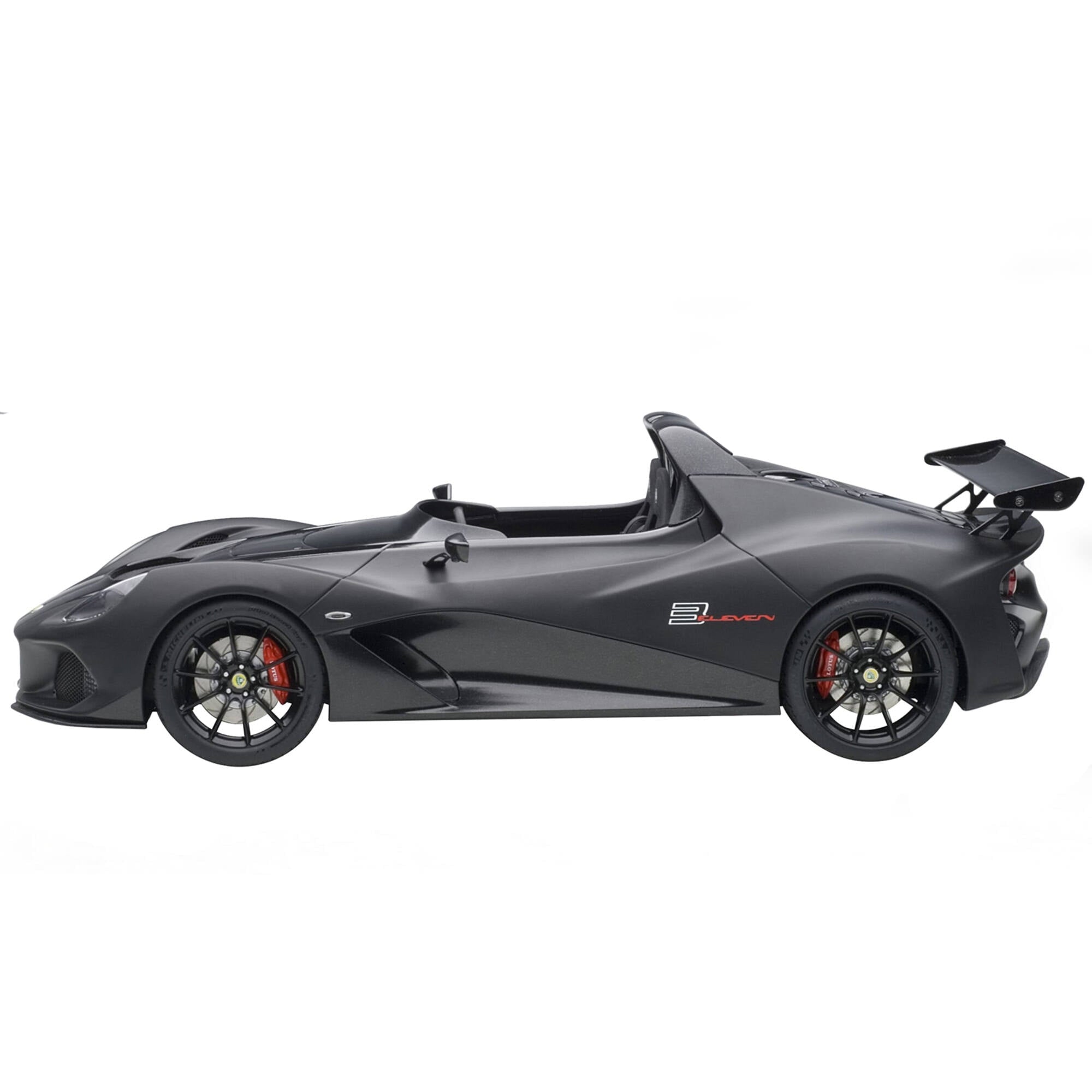 Lotus 3-Eleven Matt Black with Gloss Black Accents 1/18 Model Car by Autoart